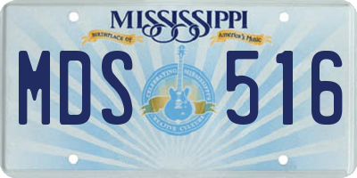 MS license plate MDS516