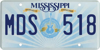 MS license plate MDS518