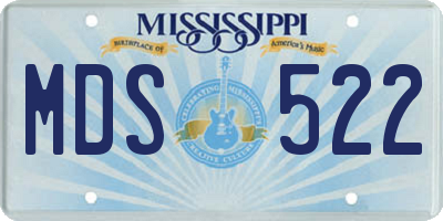 MS license plate MDS522