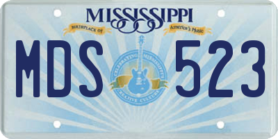 MS license plate MDS523