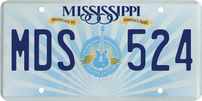 MS license plate MDS524