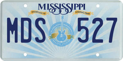 MS license plate MDS527