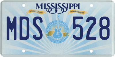 MS license plate MDS528