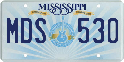 MS license plate MDS530