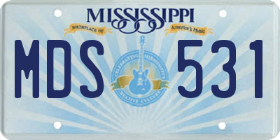 MS license plate MDS531