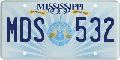 MS license plate MDS532