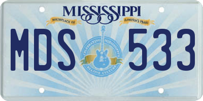 MS license plate MDS533