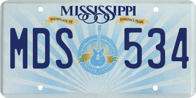 MS license plate MDS534