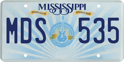 MS license plate MDS535