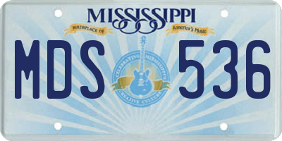 MS license plate MDS536