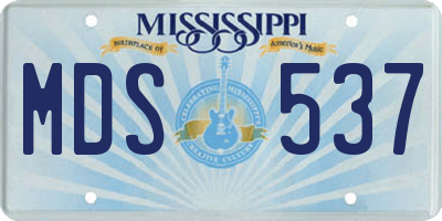 MS license plate MDS537