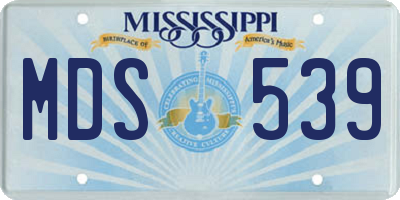 MS license plate MDS539