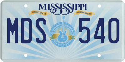 MS license plate MDS540