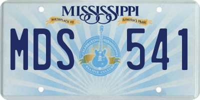 MS license plate MDS541
