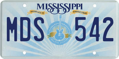 MS license plate MDS542