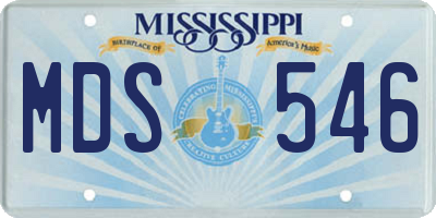 MS license plate MDS546