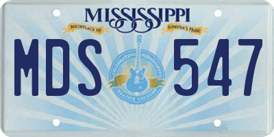 MS license plate MDS547