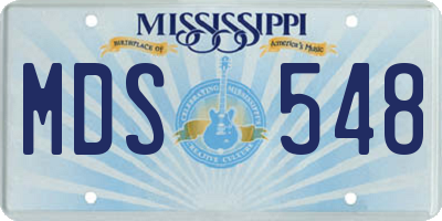 MS license plate MDS548