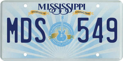 MS license plate MDS549