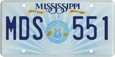 MS license plate MDS551