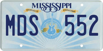 MS license plate MDS552