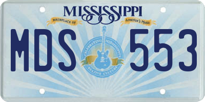 MS license plate MDS553