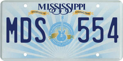MS license plate MDS554
