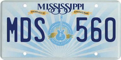 MS license plate MDS560