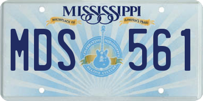 MS license plate MDS561