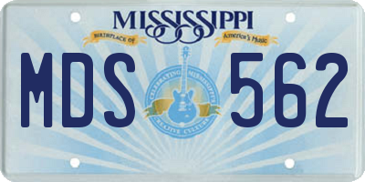 MS license plate MDS562
