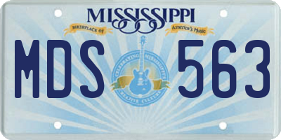 MS license plate MDS563