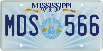 MS license plate MDS566
