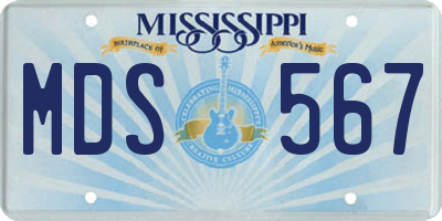 MS license plate MDS567