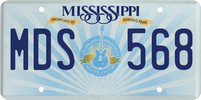 MS license plate MDS568