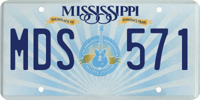 MS license plate MDS571