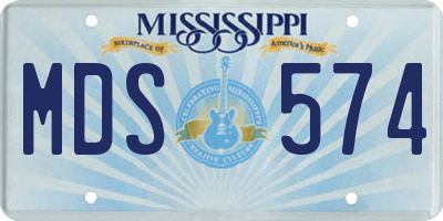 MS license plate MDS574
