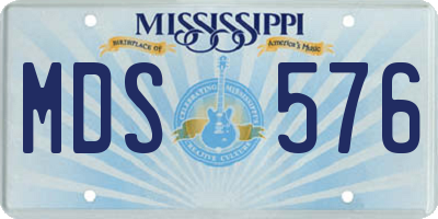MS license plate MDS576