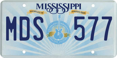 MS license plate MDS577