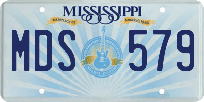 MS license plate MDS579