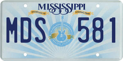 MS license plate MDS581