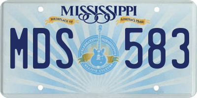 MS license plate MDS583