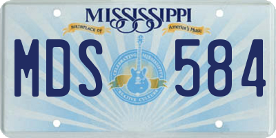 MS license plate MDS584