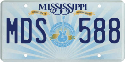 MS license plate MDS588