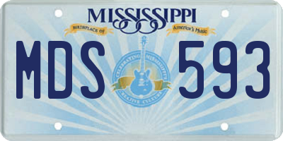 MS license plate MDS593