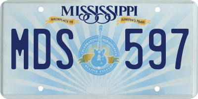 MS license plate MDS597