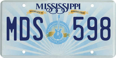 MS license plate MDS598