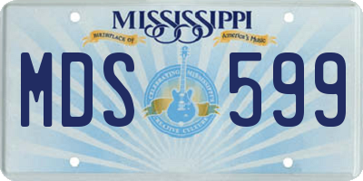 MS license plate MDS599