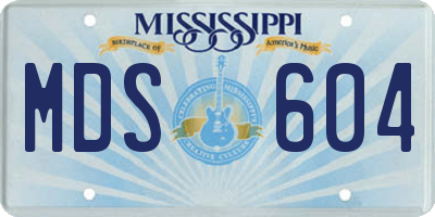 MS license plate MDS604