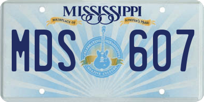 MS license plate MDS607