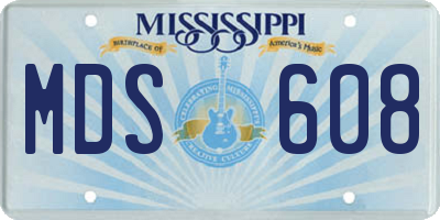 MS license plate MDS608